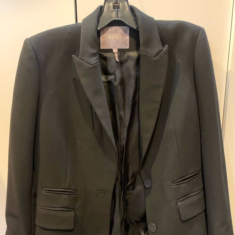 Maje black blazer jacket coat black Maje Paris Sandro Paris